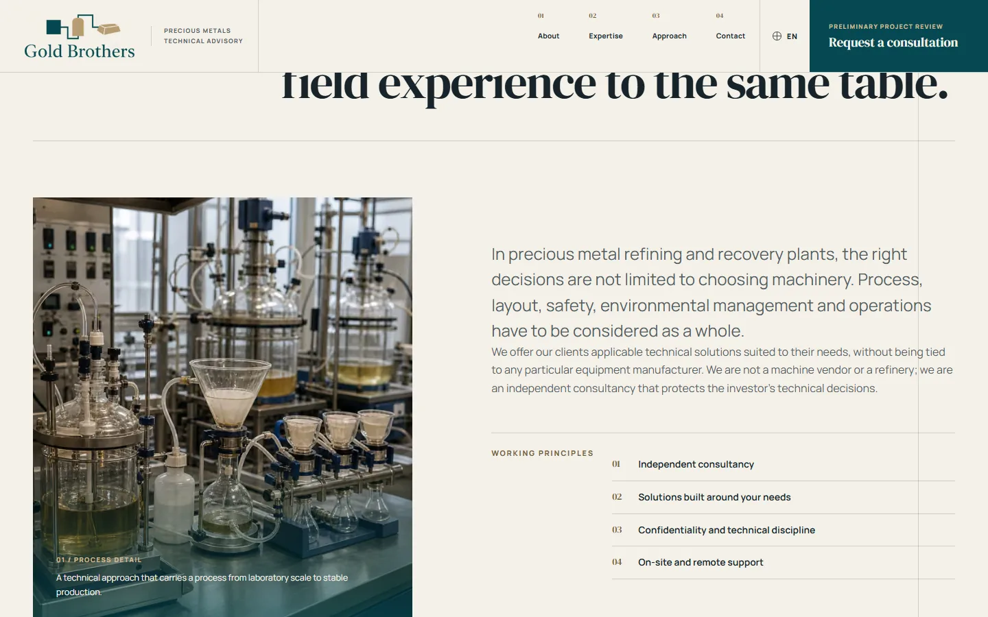 Gold Brothers Consultancy, a section further down the page