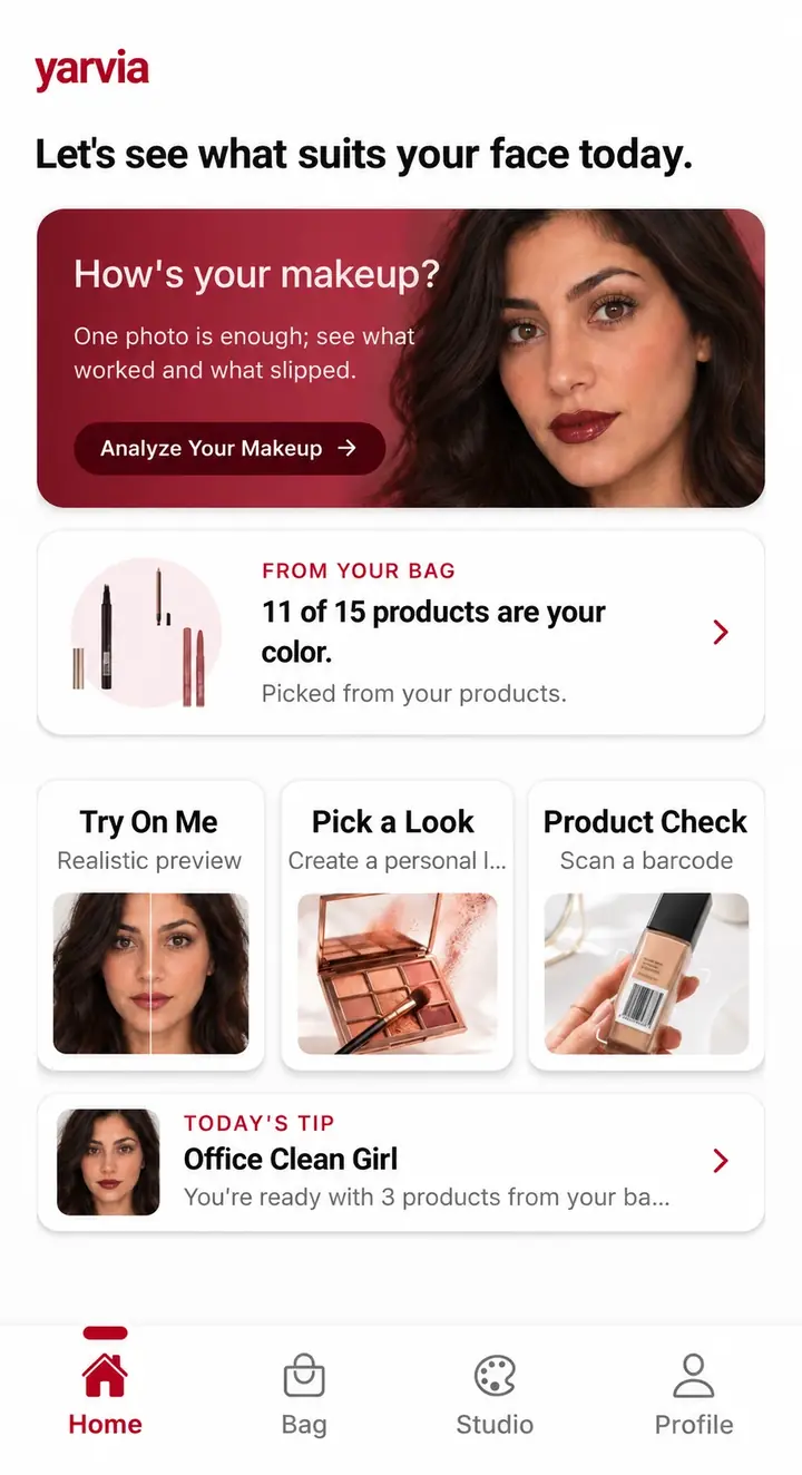Yarvia, home screen